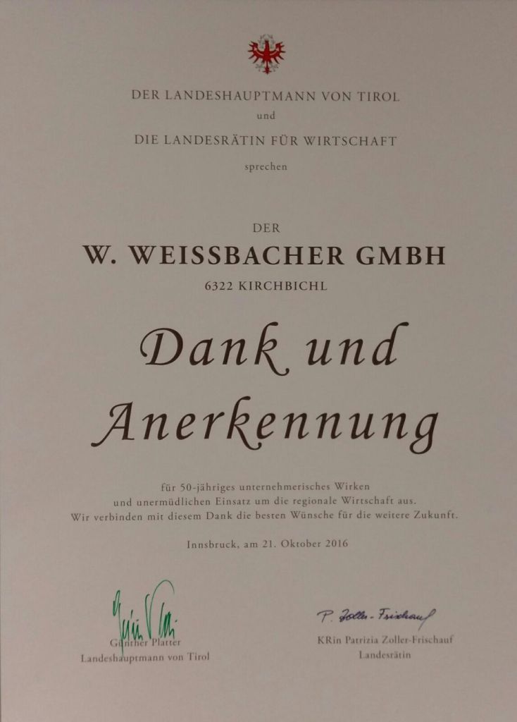50 Jahre Firma Weissbacher